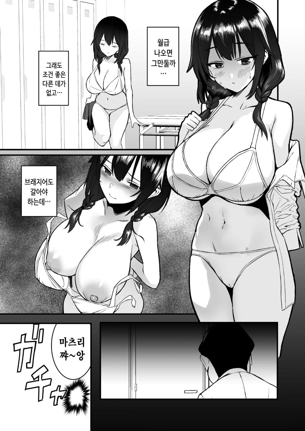 [Doushoku (Gen)] Jinsei Shuuryou Arbeit ~Kyonyuu Shoujo wa Sekuhara Tenchou ni Haramasareru~ | 인생 종료 아르바이트 ~ 거유 소녀는 성희롱 점장에게 임신당한다 ~ [Korean] [Digital] - Page 7