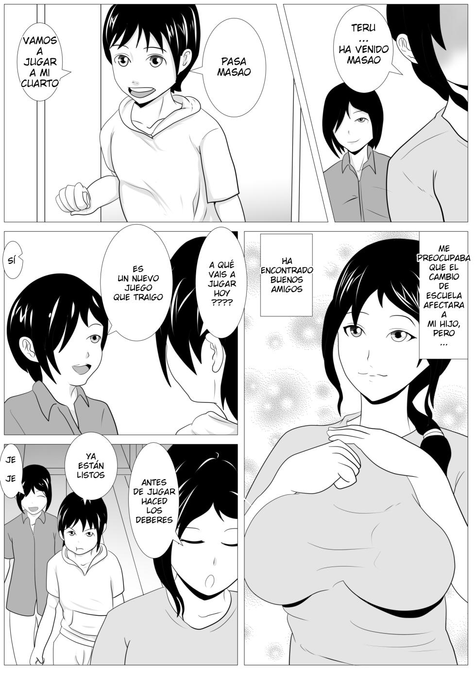 [Kemushi No Bansan Kai] Omae no Kaa-chan Kirei da na - Dakasero yo [Spanish] - Page 4