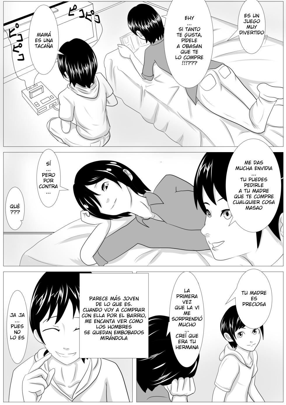 [Kemushi No Bansan Kai] Omae no Kaa-chan Kirei da na - Dakasero yo [Spanish] - Page 5