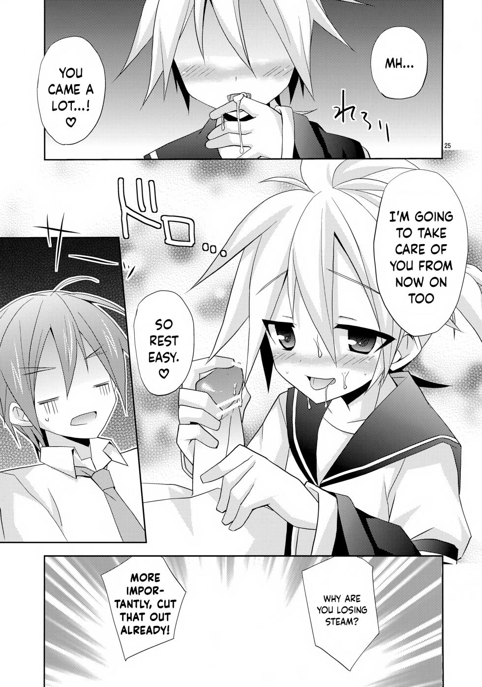 (CCOsaka89) [Mimoton] Len-kun ga Gachi Sugite Kowai | Len-kun Is So Eager It Scares Me (VOCALOID) [English] {Chin²} - Page 25