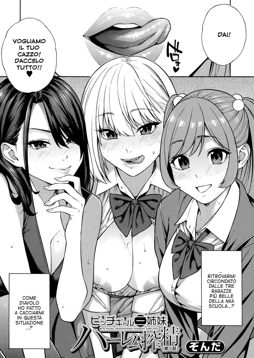 [Zonda] Bitch Gal Sanshimai Harem Sakusei | In un Harem assieme a Tre Sorelle Troie Affamate di Sperma [Italian] [Hentai Fantasy] [Digital] - Page 3