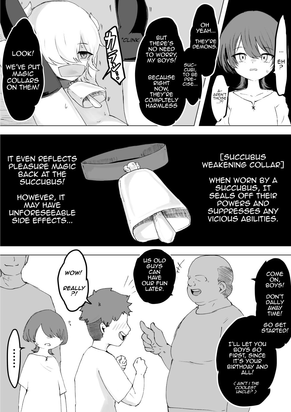 [Permission (Dendou Monaka)] Tsukamatte Iru Succubus o Ochinchin de Ijimetara Hofuku Sareta Ohanashi [English] - Page 3