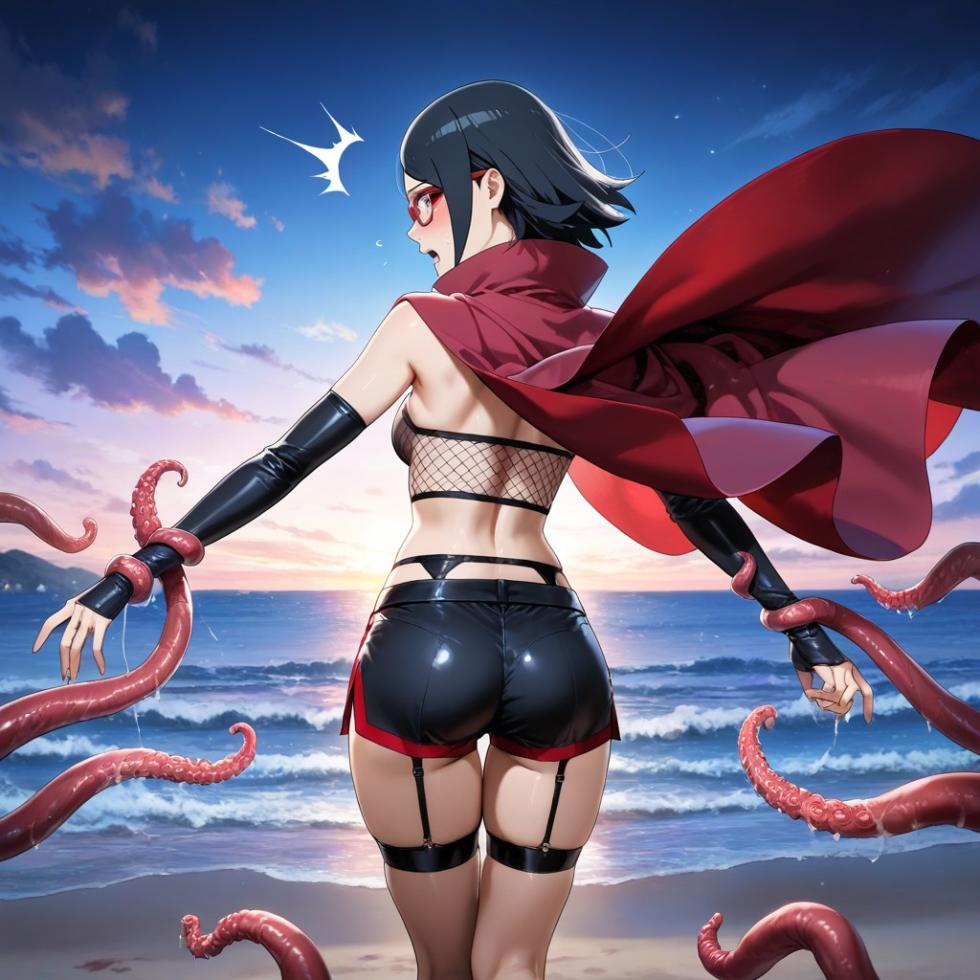 (Patreon - WaifuRain) Sarada Uchiha from Boruto - Tentacles Opening Scene (AI Generated) - Page 13