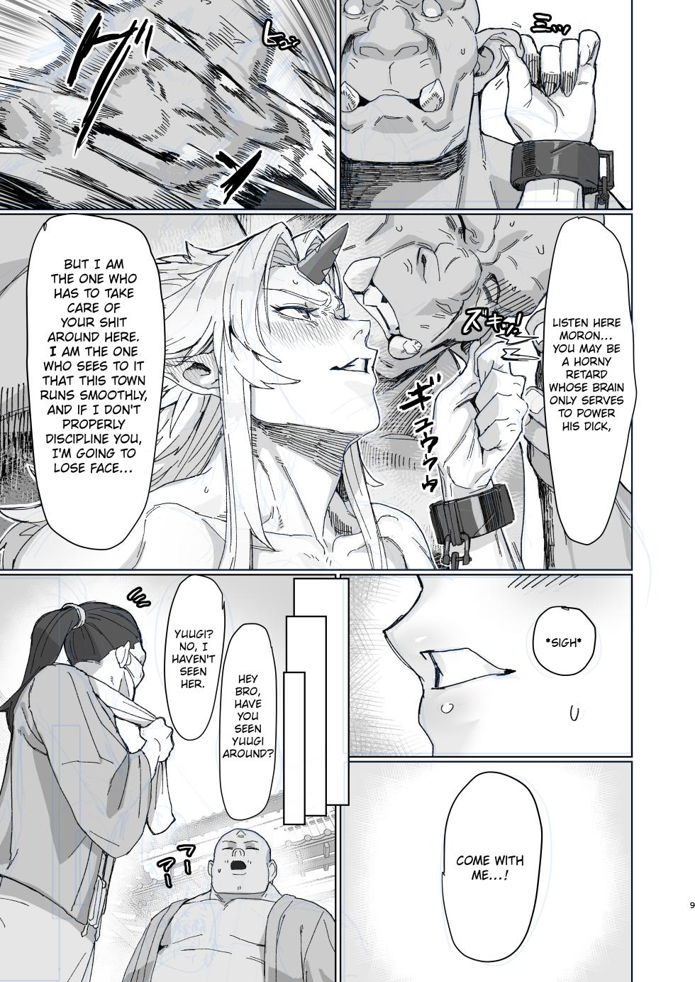 [Kugara] Yuugi Nee-san to Orc ga Kunzu Hoguretsu 2 | Yuugi Locked In A Grapple With An Orc 2 (Touhou Project) [English] [Digital] - Page 8