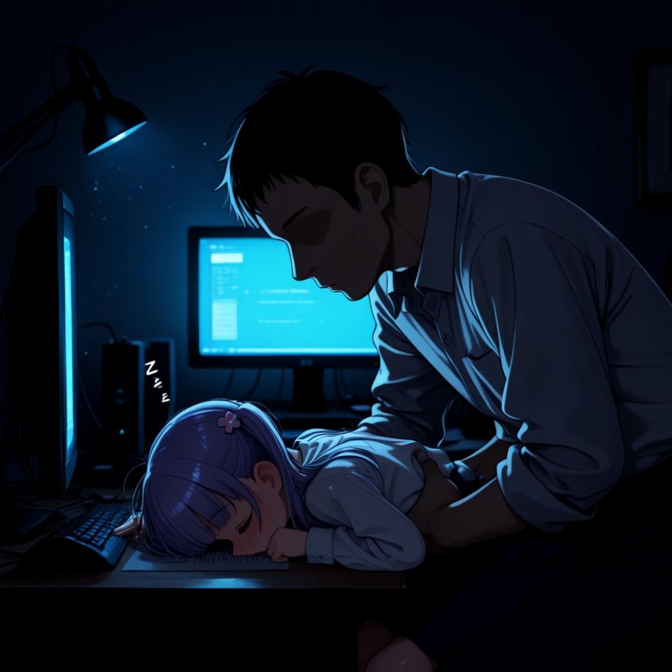 [Pixiv] (87756114) (もう一人の僕)  徹夜してたら別部署の社員に襲われる青葉ちゃん [AI Generated] - Page 5