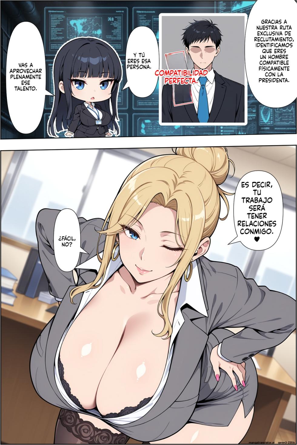 Tenshoku shitara bakunyuu gyaru shachou no seiyoku shori-gakari ni ninmei sareta kudan (Spanish) MTL - Page 23