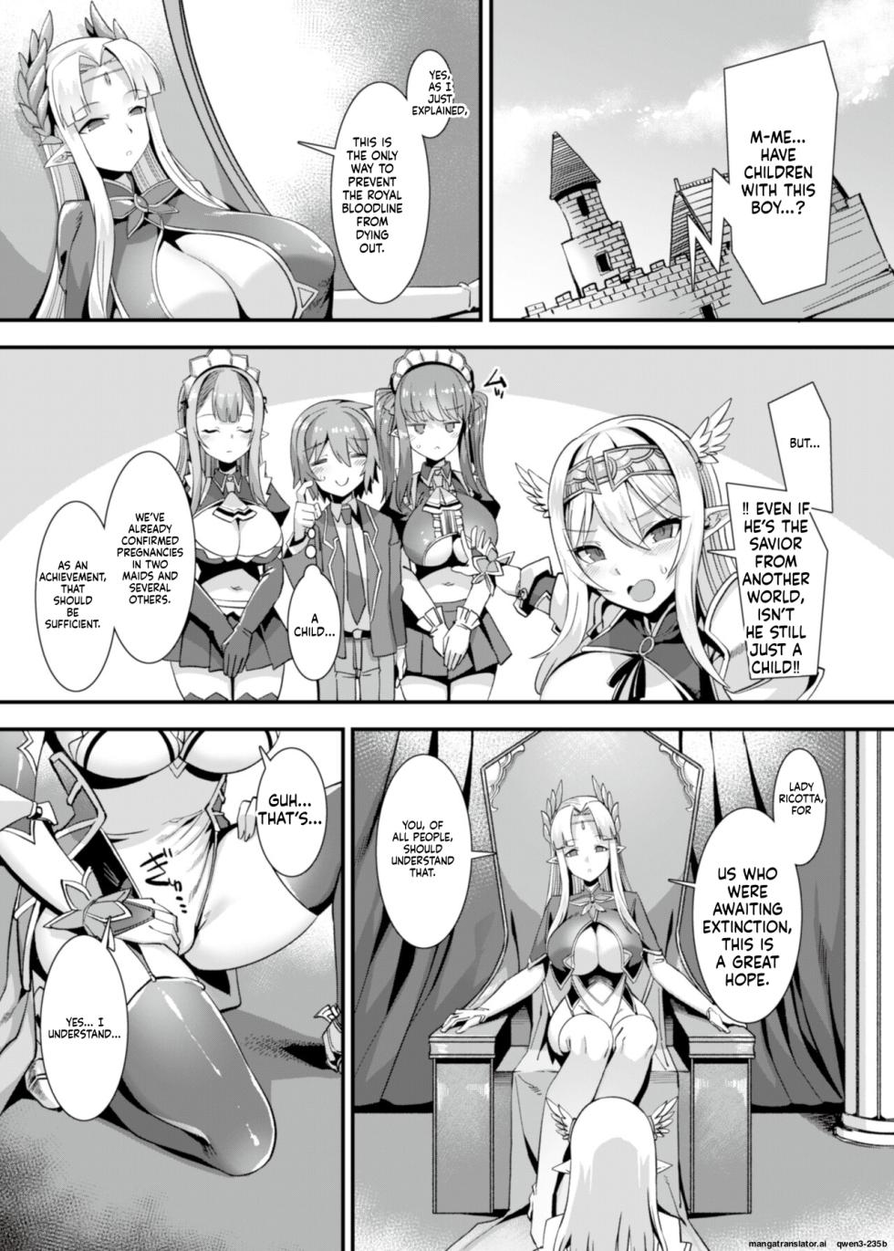 [RefRevo Comic (Harigane Shinshi)] Kukkoro Himekishi no Kairaku Ahe-ochi Amaama Choukyou ~ Otoko ga Umarenai Isekai e Shoukan Sareta Ore ga Heroine o Ategawarete Kozukuri Ecchi 2 ~ (SCANMTL) - Page 6