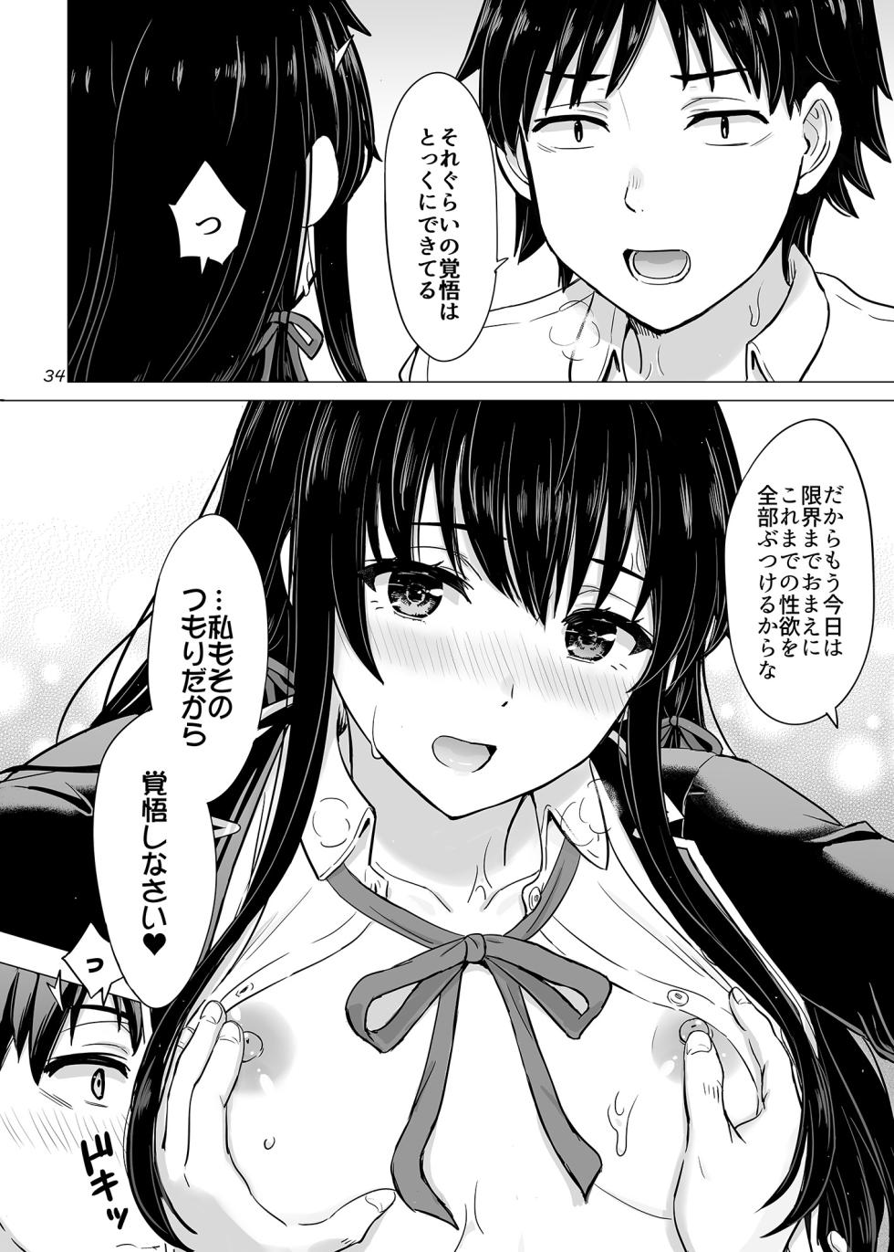 [studio A (Inanaki Shiki)] Hajimete no, Yukinoshita Yukino to. - On the night of her birthday, Yukino gives up her virginity to Hachiman. (Yahari Ore no Seishun Love Come wa Machigatteiru.) [Digital] - Page 33