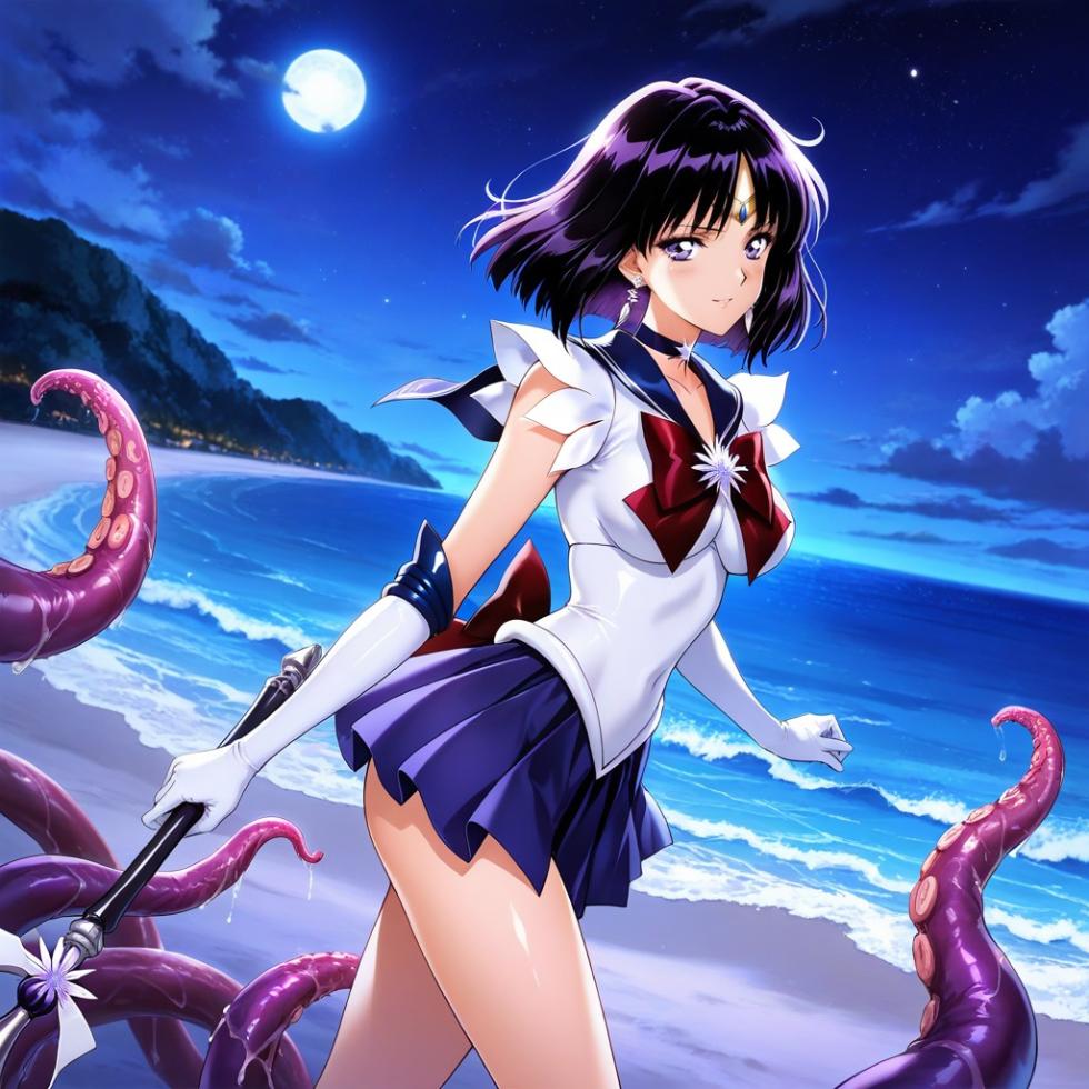 (Patreon - WaifuRain) Sailor Saturn Tentacles - Opening [AI Generated] - Page 18