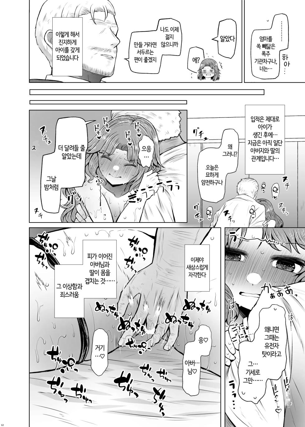 [Furafura Toxin (Arano Oki)] Idensei Shikkan no Risk ga Nai nara Papa to Kozukuri Shite mo Ii yo ne♥ 5 | 유전성 질환의 위험이 없다면 친아빠랑 아이를 만들어도 괜찮겠지♥ 5 [Korean] [AI번역] [Digital] - Page 12