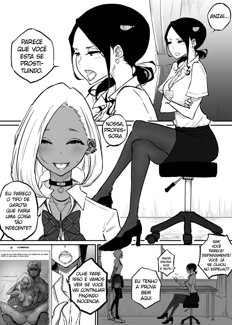 [Sky Dogma (Pandacorya)] Sparta Sensei ga Oshiego no Bitch Gal ni Ecchi na Koto Sareru Hanashi | The Story of a Strict Teacher Who Got Fucked by Her Gyaru Bitch Student [Portuguese-BR] - Page 4