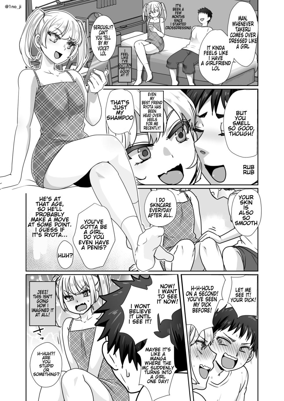 [Orgasm Slap (Ichi no Milk)] Pages 62-66 Mesu Danshi Ecchi Manga Tsumeawase [English] - Page 1