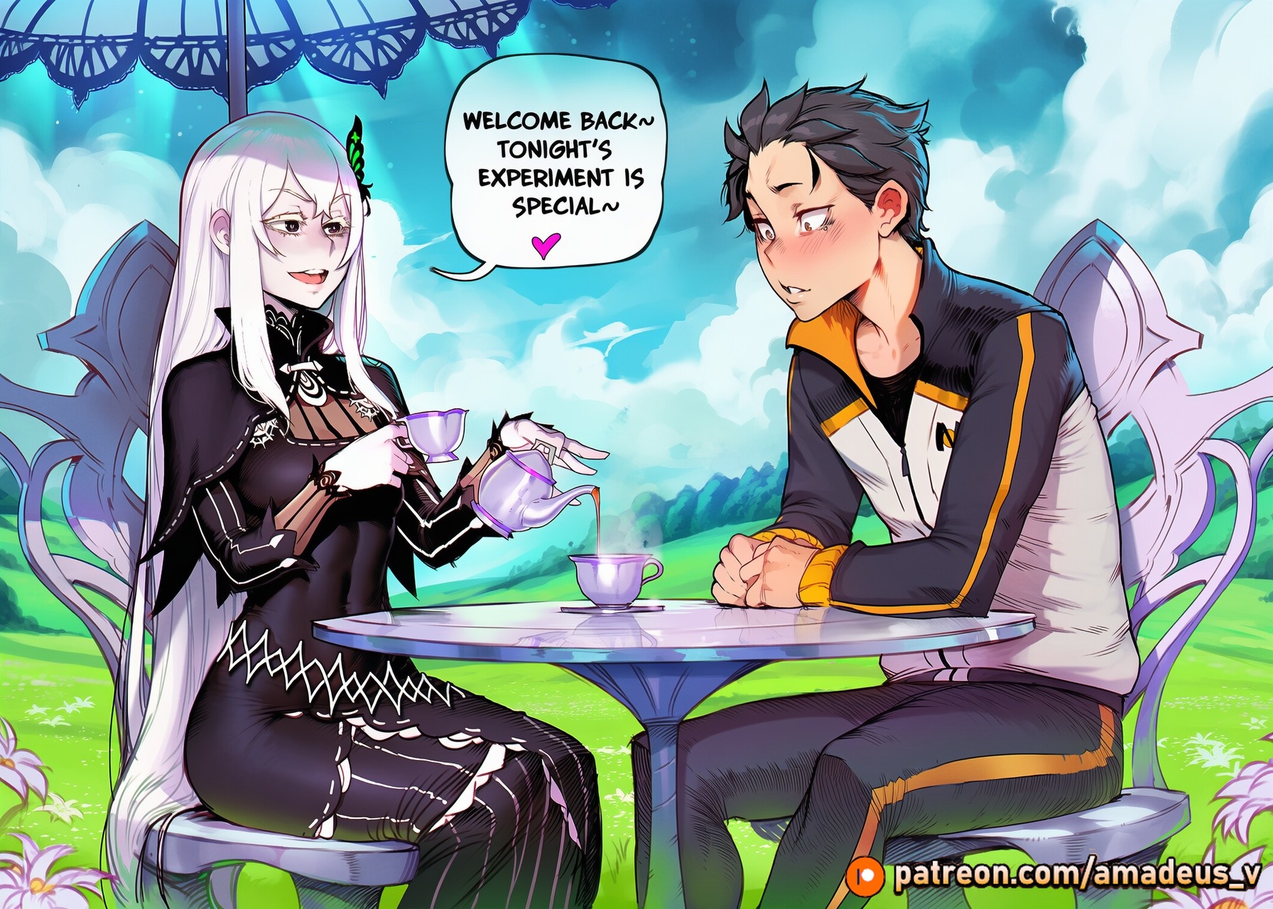 [Amadeus V] Witch Factor of Lust (Subaru x Re:Zero Harem) [English] [Full Comic] [AI Generated] - Page 3