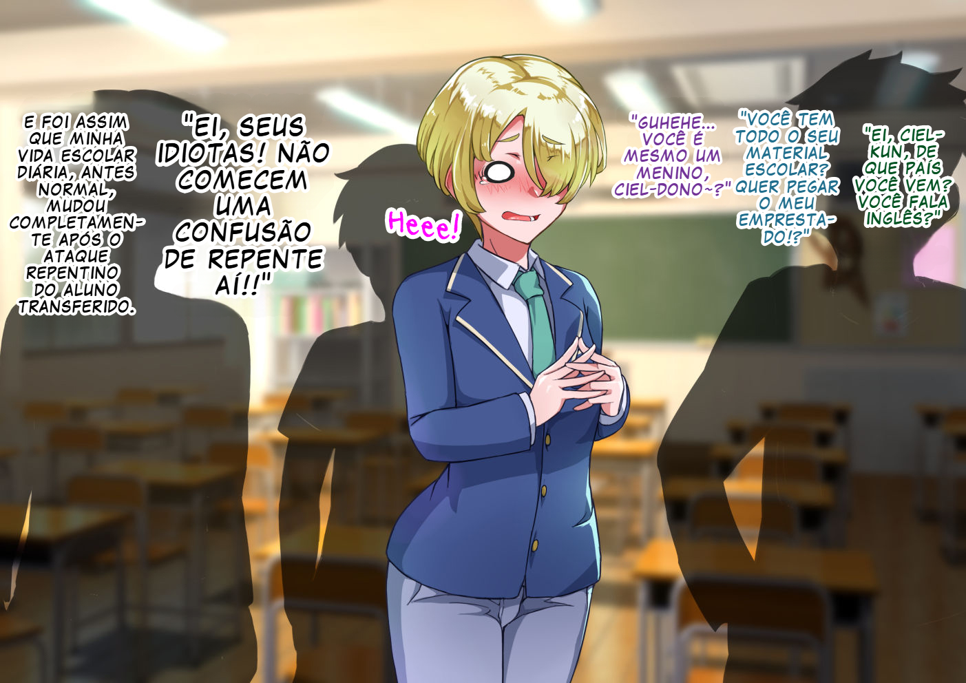 [Hagurumarokuro (Silver Radish)] Otokonoko to xx No. 5 Kinpatsu Seijun na Tenkousei Hen [Portuguese-BR] [BLACKSUB] - Page 6