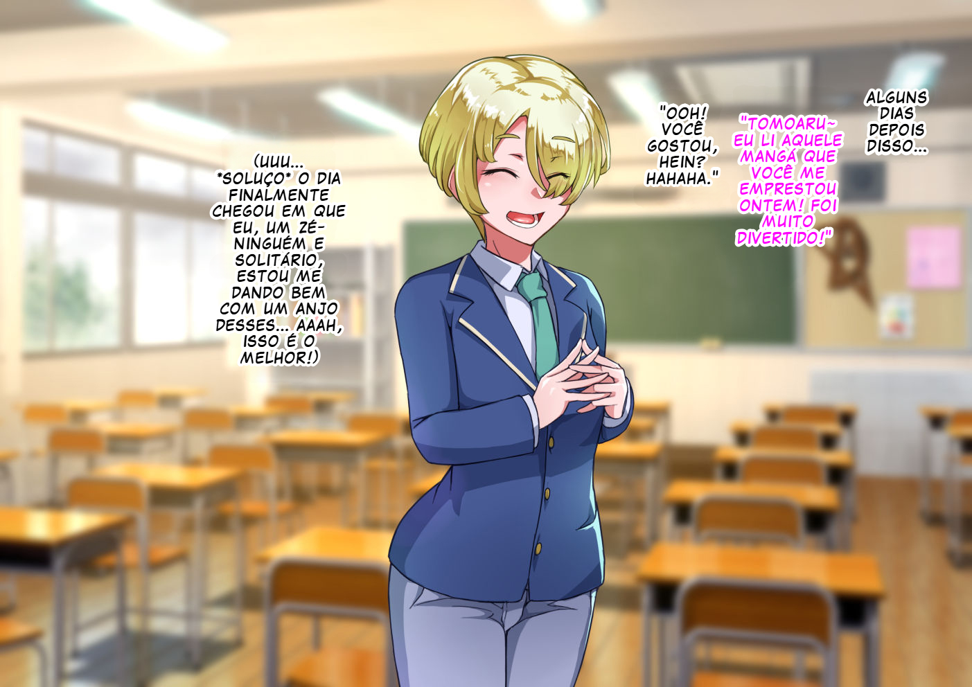 [Hagurumarokuro (Silver Radish)] Otokonoko to xx No. 5 Kinpatsu Seijun na Tenkousei Hen [Portuguese-BR] [BLACKSUB] - Page 18