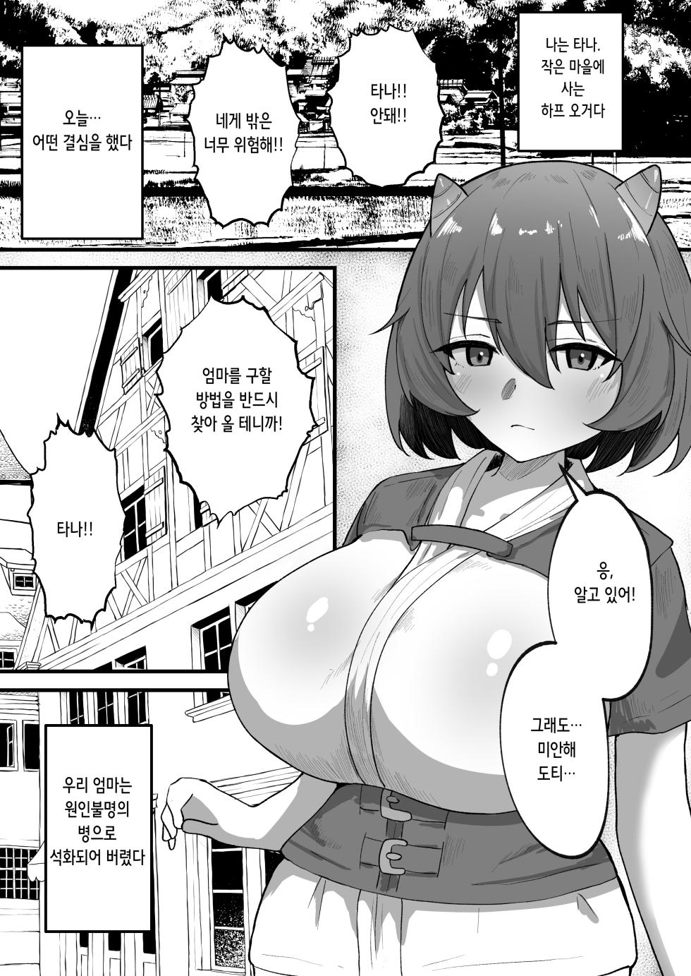 [Onachiku-ya! (Sasanoki Panda, Kokutou Nikke)] OnichiQuest Gaiden - Onimusume Mugen Ryoujoku Shussan Jigoku ～Kegare Hateta Karada de Osananajimi to Saikai Shita Hi～ | 오니치퀘스트 외전 귀녀 무한 능○ 출산 지옥 ~더럽혀진 몸으로 소꿉친구와 재회한 날~ [Korean] - Page 4