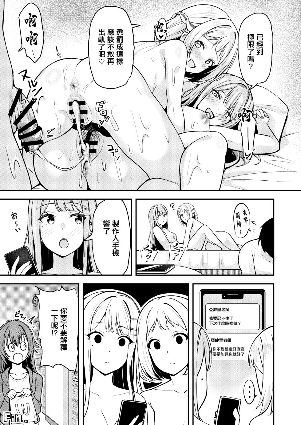 [Shiitake Koubou (Shiitake Taishi)] Gyaru to Half Idol to Triangle Nidomata Uwaki H suru Hon! | 與辣妹和混血偶像劈腿做愛的故事 (Gakuen IDOLM@STER) [Chinese] [Digital] - Page 29