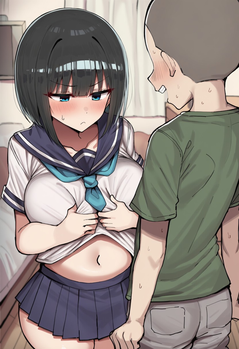 [gumiii] Pervert Brat vs. Black-Haired Bob-cut Girl (Long Ver.) (2.5) [AI Generated] - Page 5