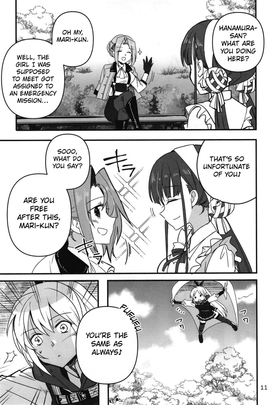 (C102) [Gyokusaijima (Sanpatisiki)] Shinobanu Ninja wa Yoru o Tobu (Heaven Burns Red) [English] [Kuraudo] - Page 10