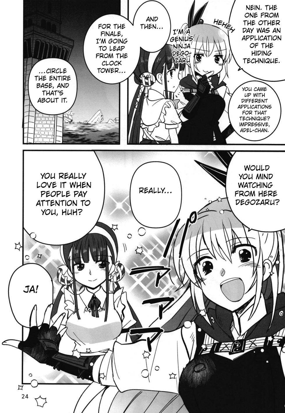 (C102) [Gyokusaijima (Sanpatisiki)] Shinobanu Ninja wa Yoru o Tobu (Heaven Burns Red) [English] [Kuraudo] - Page 23