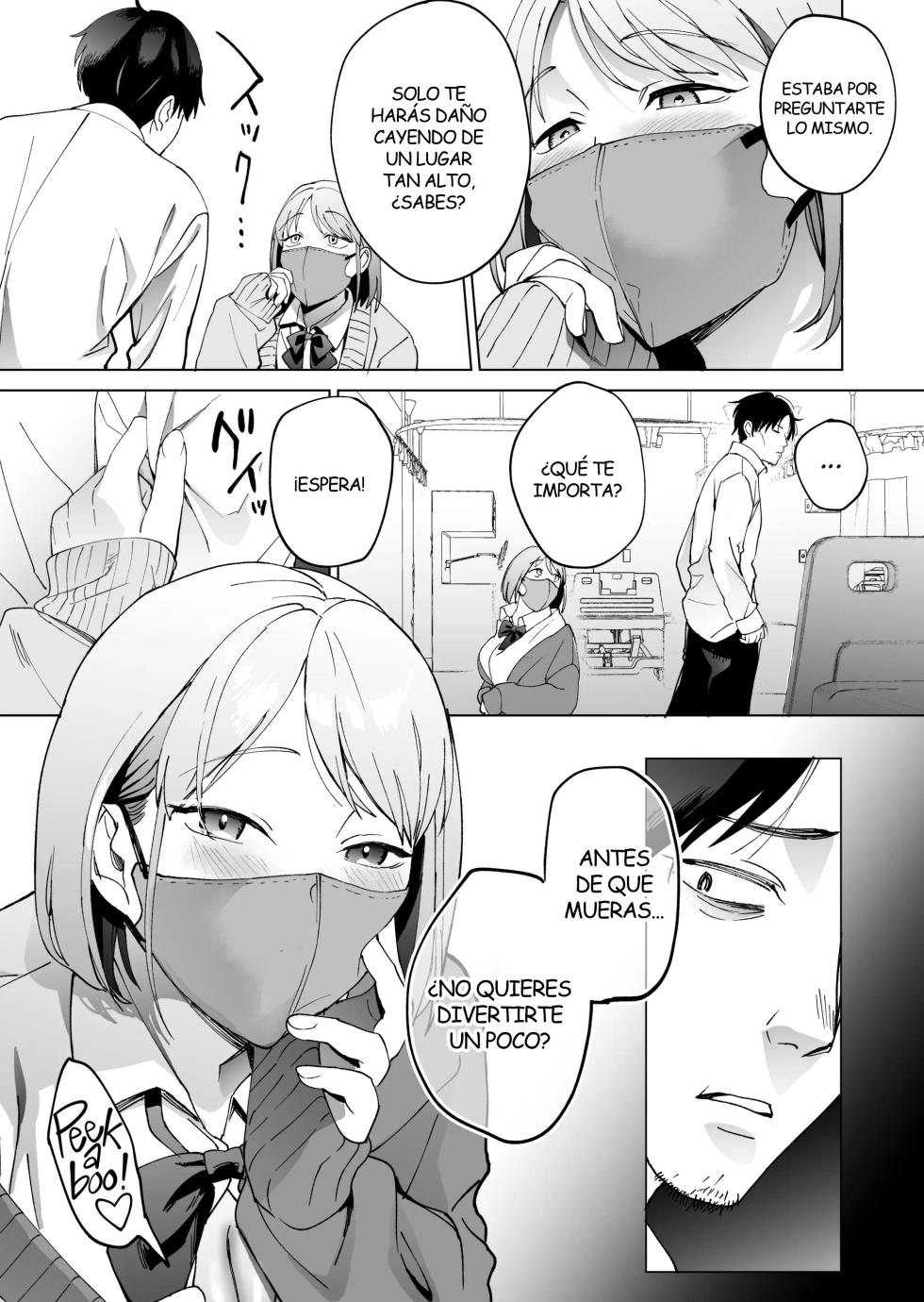 [Manmaya (Same Manma)] Jinsei Shuuryou 5-byou Mae Nazo JK ni Kuwareru [Spanish] [Kejotan] [Decensored] [Digital] - Page 4