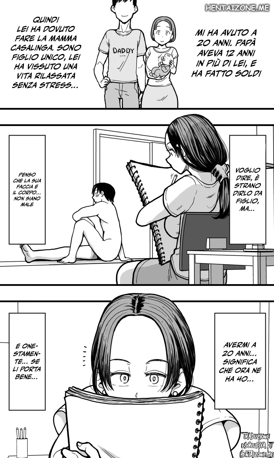 [Polbockle] Kaa-san no Nude Model o Shite Itara, Kaa-san no Panchira Mite Bokki Shite Shimai, Soshite...... | Nudo Artistico [Italian] - Page 6
