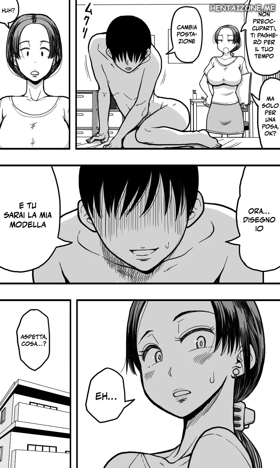 [Polbockle] Kaa-san no Nude Model o Shite Itara, Kaa-san no Panchira Mite Bokki Shite Shimai, Soshite...... | Nudo Artistico [Italian] - Page 10