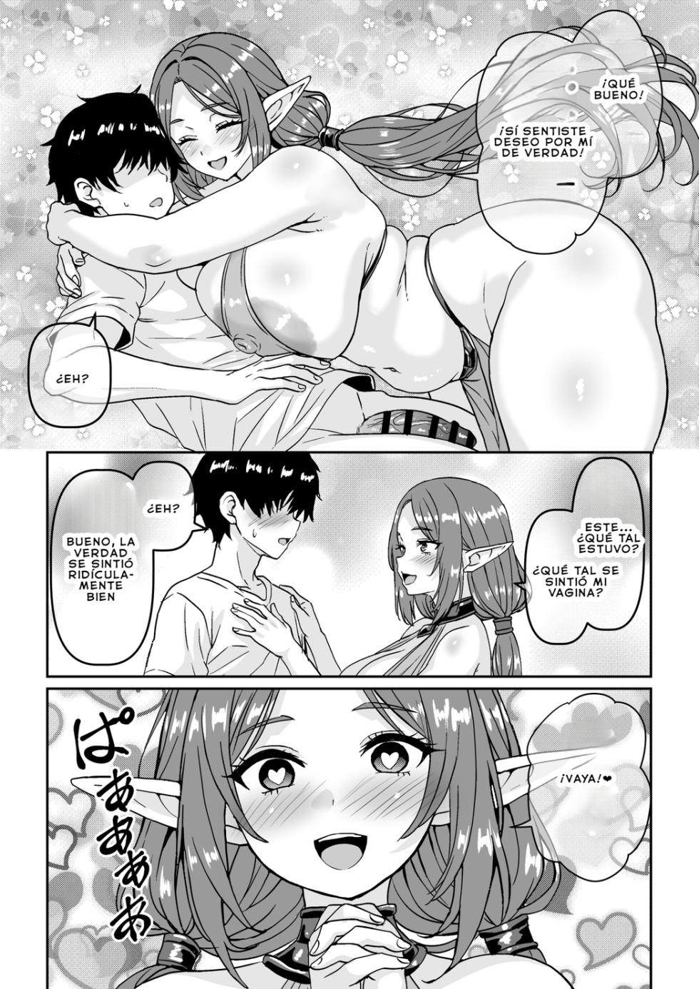 [Waribashi Kouka] Heikeisunzen no Gakeppuchi Ikiokure Jukujo Elf ni Shoukan sareta Kekka | El resultado de ser invocado por una elfa madura, solterona y al borde del abismo, a punto de la menopausia [Spanish] - Page 10
