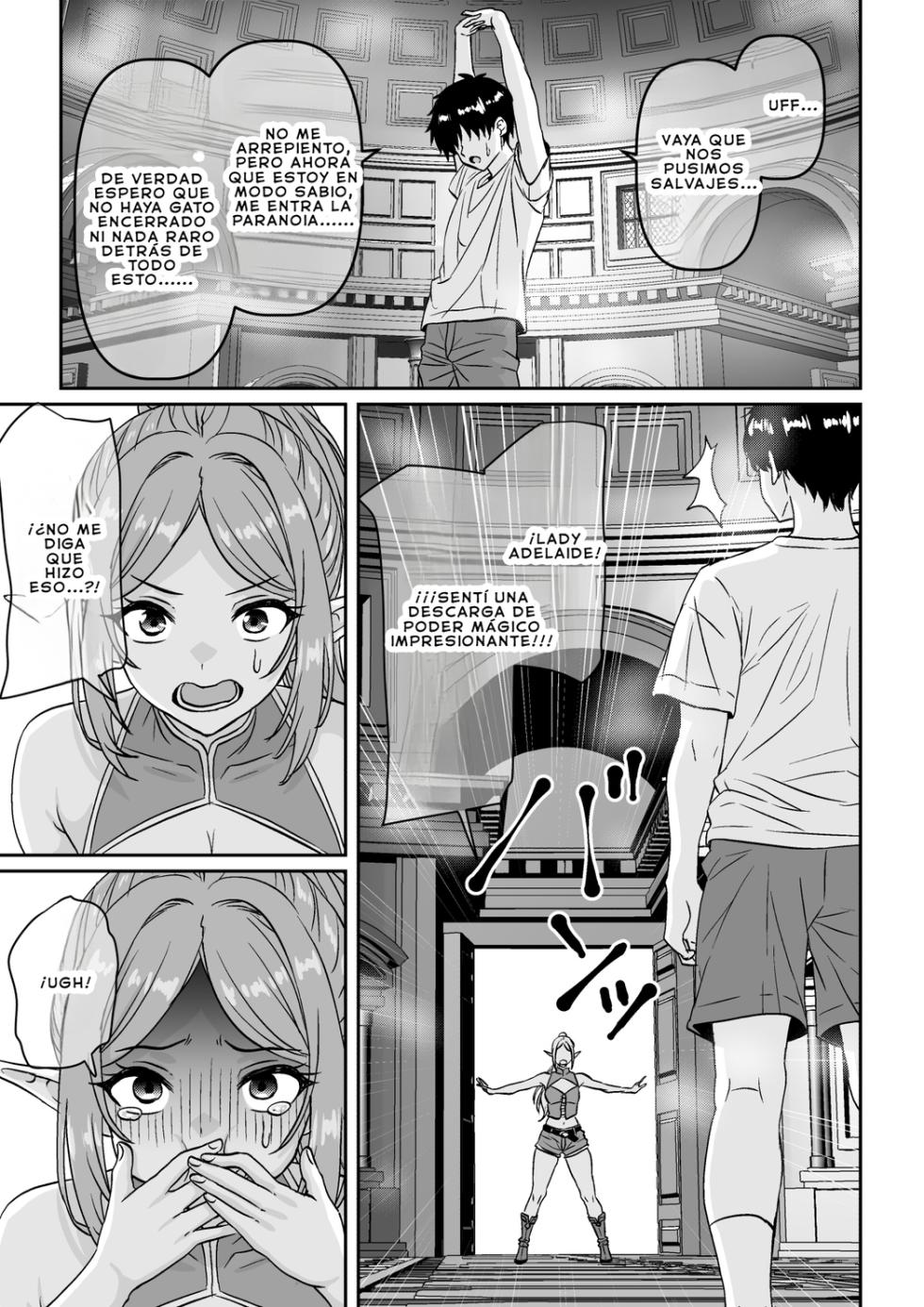 [Waribashi Kouka] Heikeisunzen no Gakeppuchi Ikiokure Jukujo Elf ni Shoukan sareta Kekka | El resultado de ser invocado por una elfa madura, solterona y al borde del abismo, a punto de la menopausia [Spanish] - Page 18