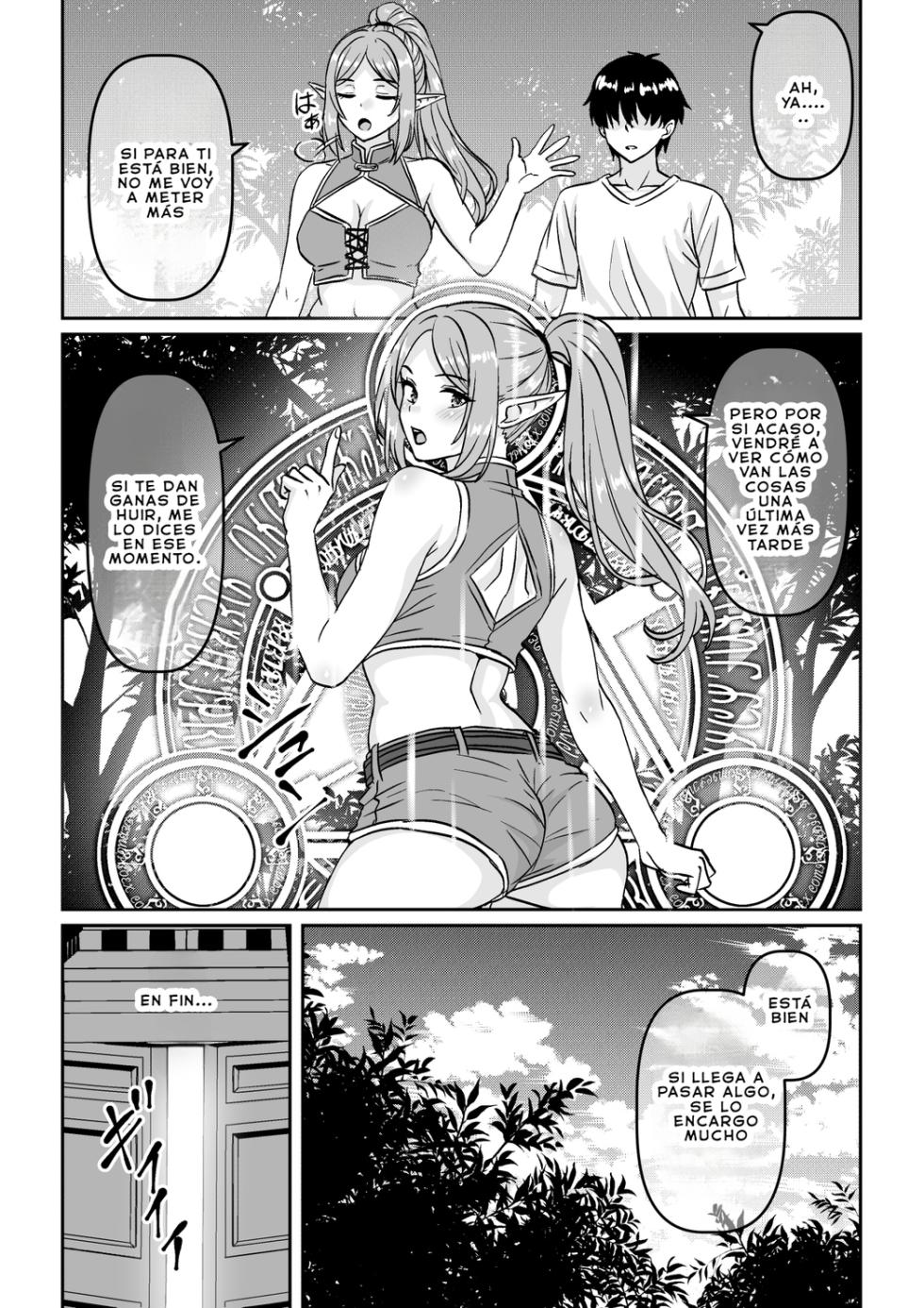 [Waribashi Kouka] Heikeisunzen no Gakeppuchi Ikiokure Jukujo Elf ni Shoukan sareta Kekka | El resultado de ser invocado por una elfa madura, solterona y al borde del abismo, a punto de la menopausia [Spanish] - Page 24