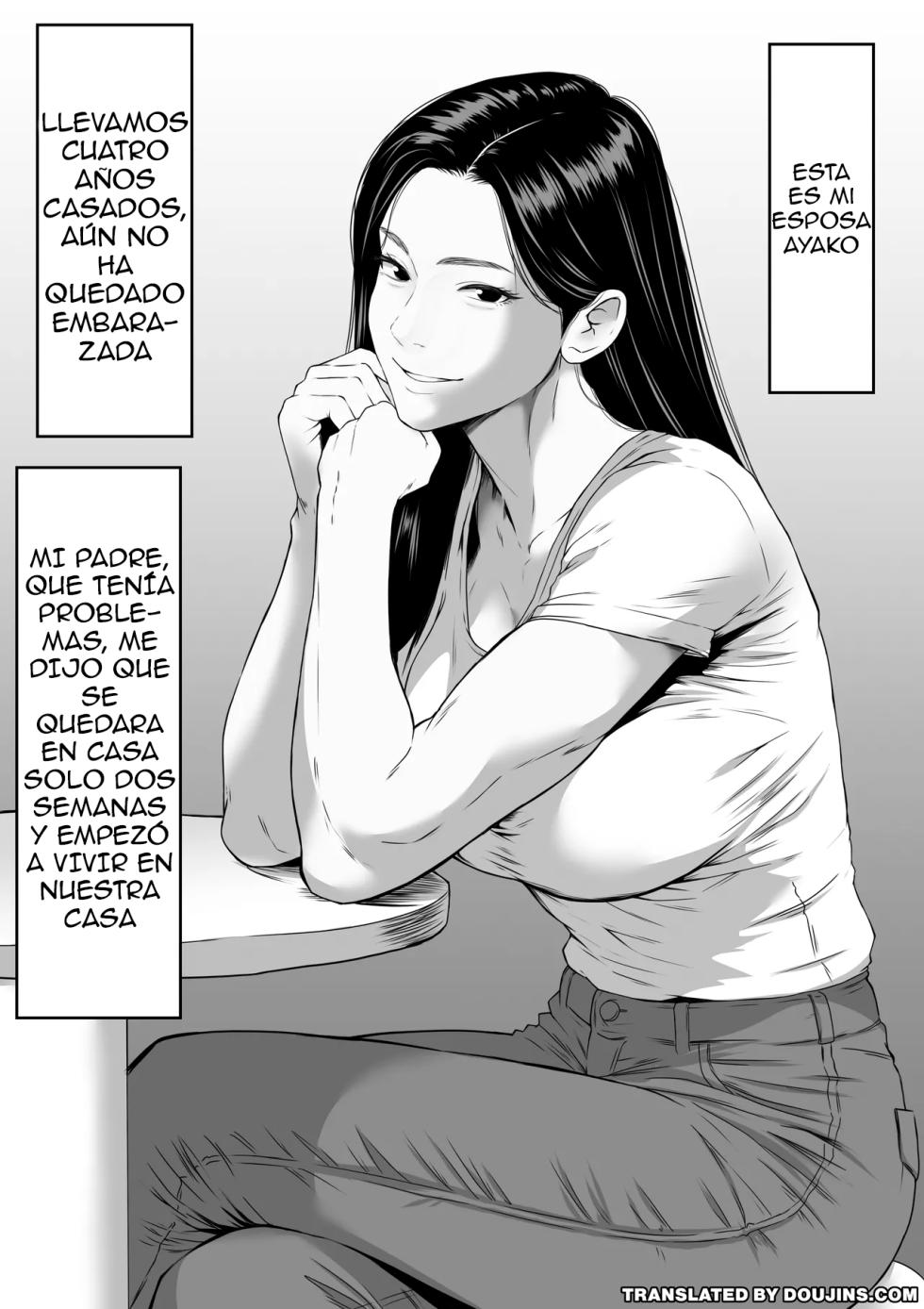 [Danpacino] Otou-san... Nakadashi dake wa Yamete Kudasai ~Tsuma ga Gifu ni Nettori Netorareru Ohanashi~ | Suegro... Por favor... deja de... eyacular dentro de mí [Spanish] [pajerosxnx] - Page 2