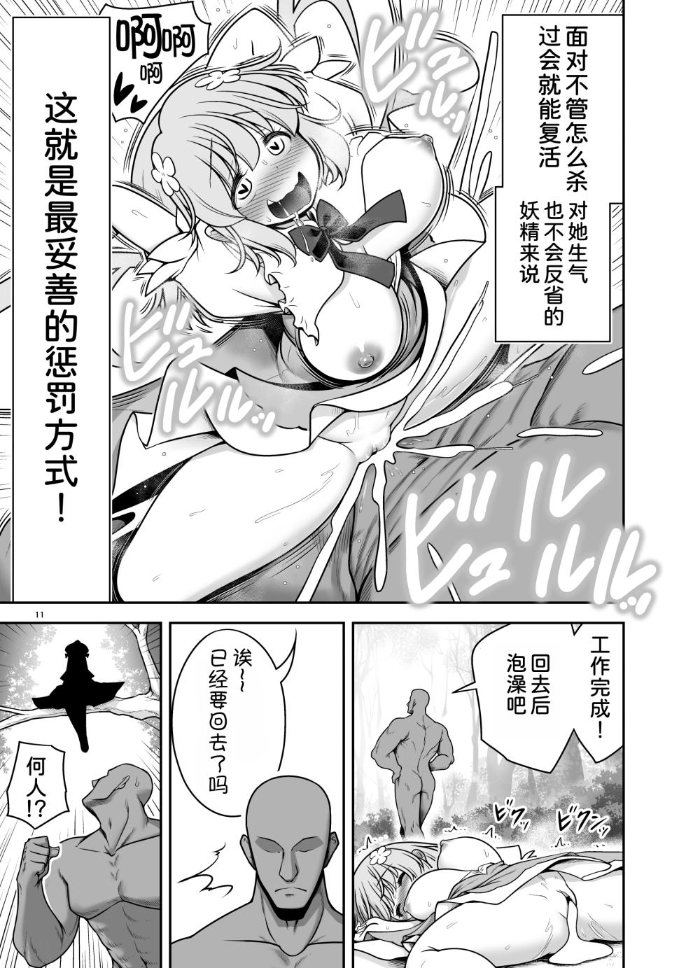 [Yosutebito na Mangakaki (Tomoki Tomonori)] SEX Saikyou Yousei to Yousei Hunter Oji-san (Touhou Project) [Chinese] [甜族星人x我不看本子汉化] [Digital] - Page 12
