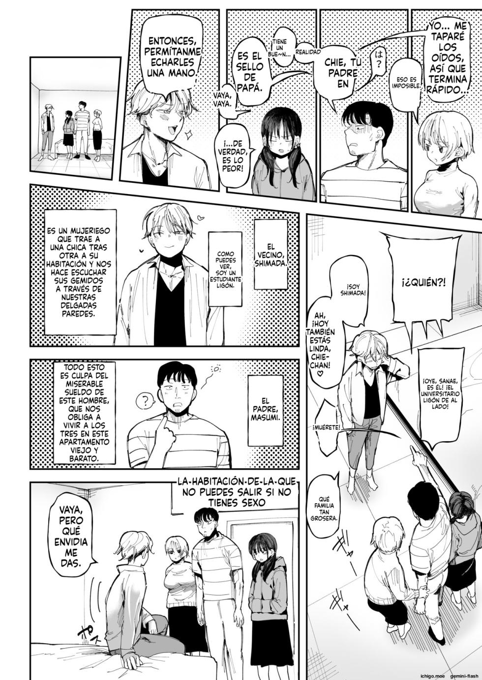 [Doemutan] Sex Shinai to Derarenai Heya de NTRreta. [Spanish] - Page 3