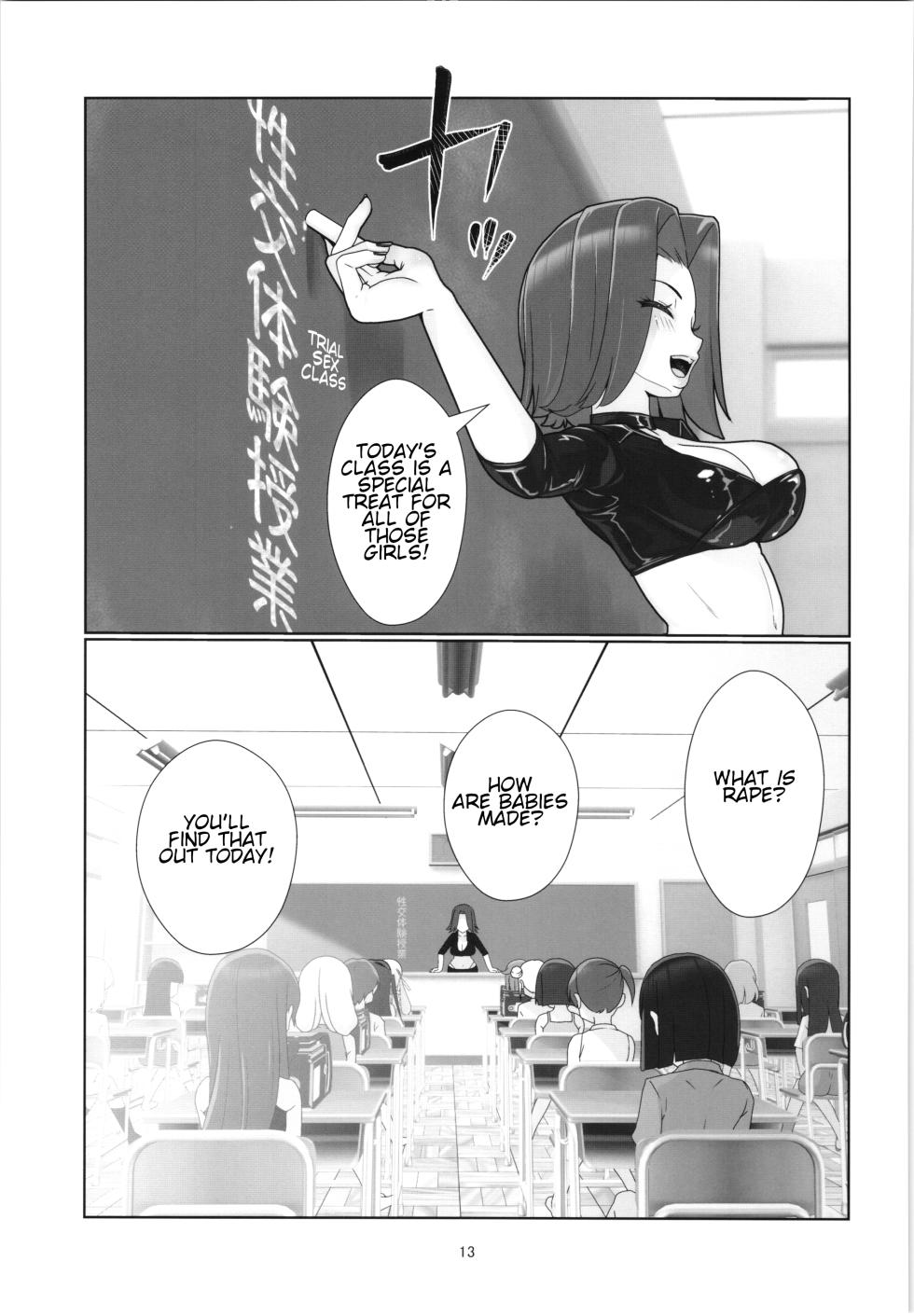 (C104) [Shiritsu Sakuranbo Shougakkou (Misooden)] 100-nengo no Seikyouiku - Danjohi 1:12000 Jidai no Kozukuri [English] - Page 12