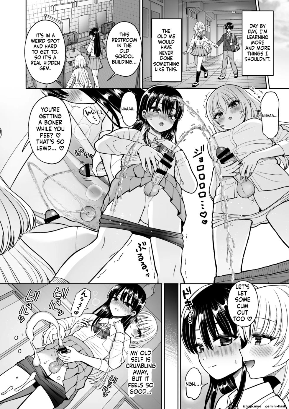 "Oshiruko Vibes (Piri-Piri Scallion)" — The person I exposed turned out to be the class troublemaker—who was a *futanari*. - Page 13
