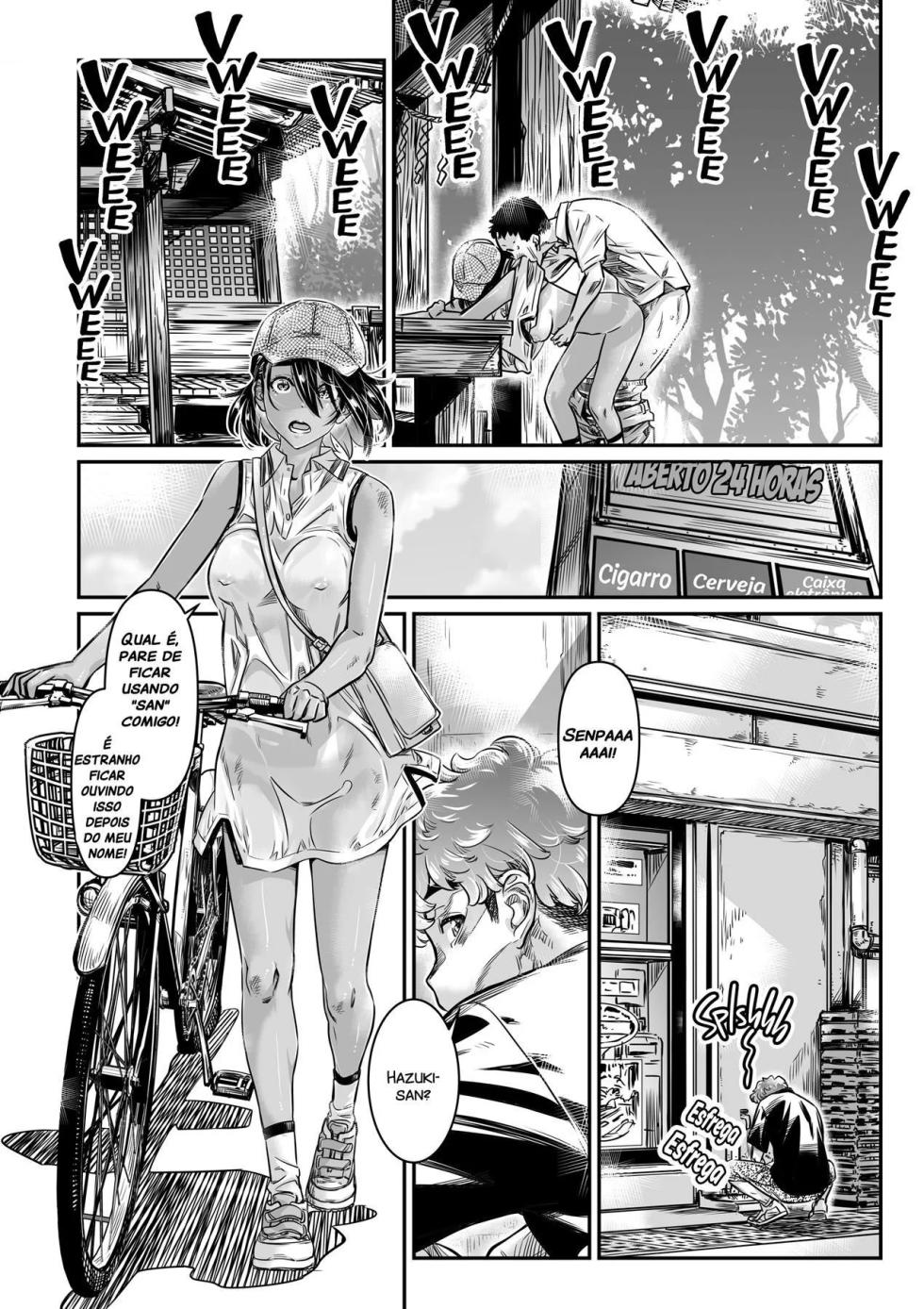 [Burning Shimai (MARUTA)] Hiyake no Bitch Shoujo wa, Doutei no Senpai o Yagai Sex ni Sasou [Portuguese-BR] - Page 5