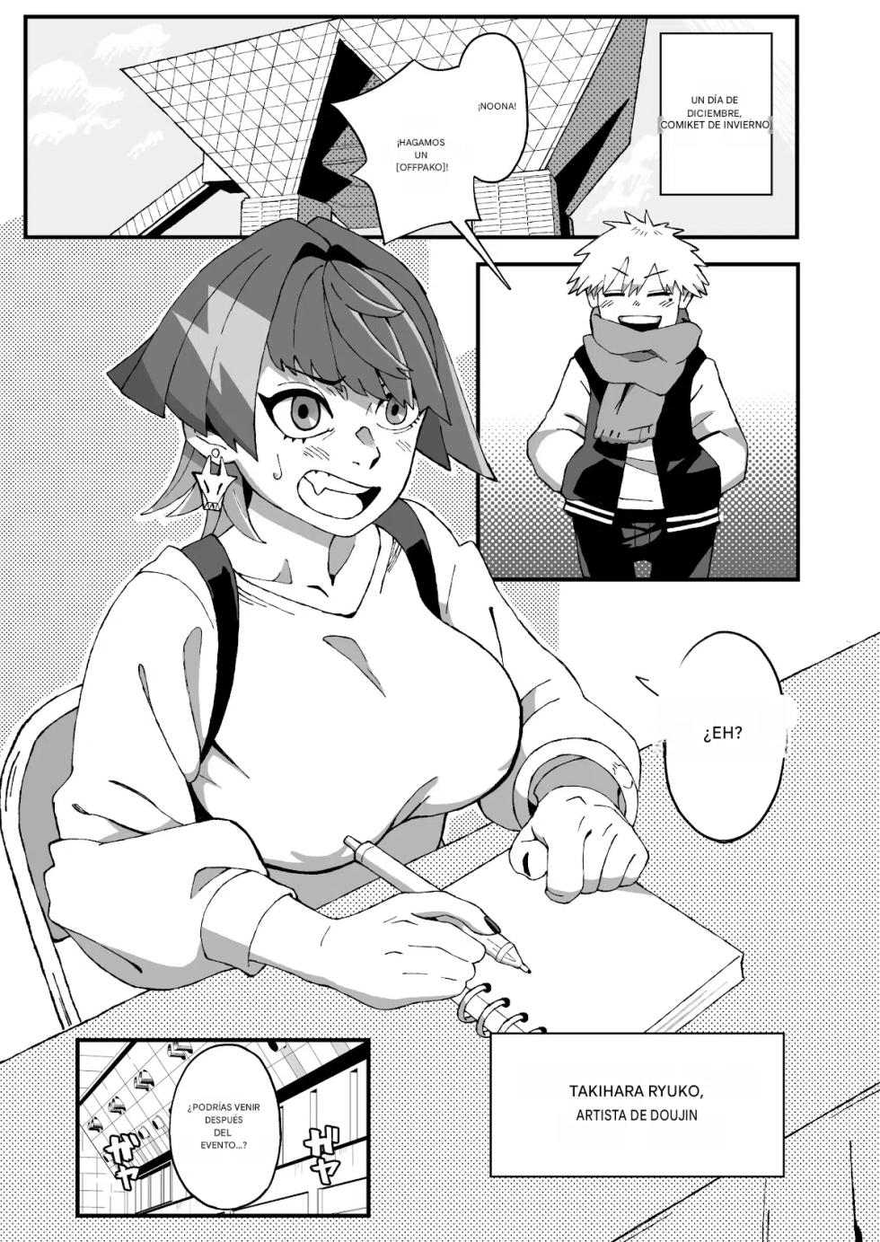 (Ekataraf) Off-Pako Shippai!? Futanari Mangakka no Kanojo ni Natta Ore Español - Page 3