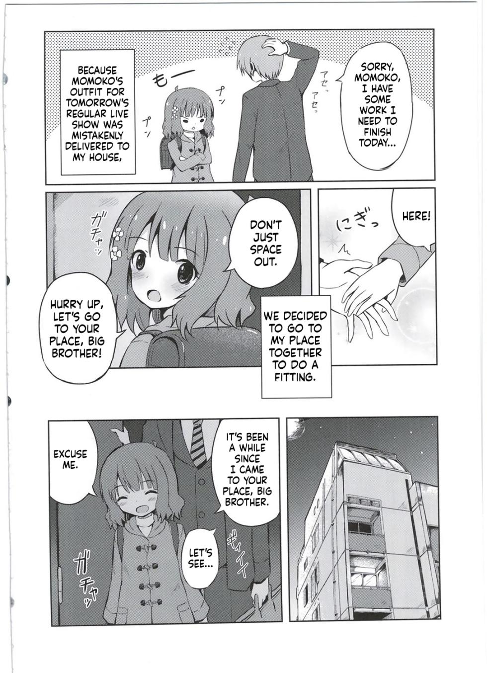 [Nna Timun (yurarin)] Onii-chan... Momoko, AV Joyuu datte Dekiru yo (THE IDOLM@STER MILLION LIVE!)[English][ScanMTL] - Page 5