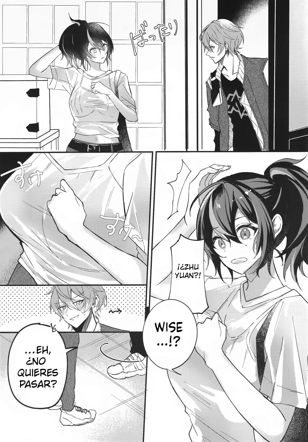 (C106) [Strawberry Langue de Chat (Minase)] Amayadori wa Taion de. - Under the rain. (Zenless Zone Zero) [Spanish] - Page 4