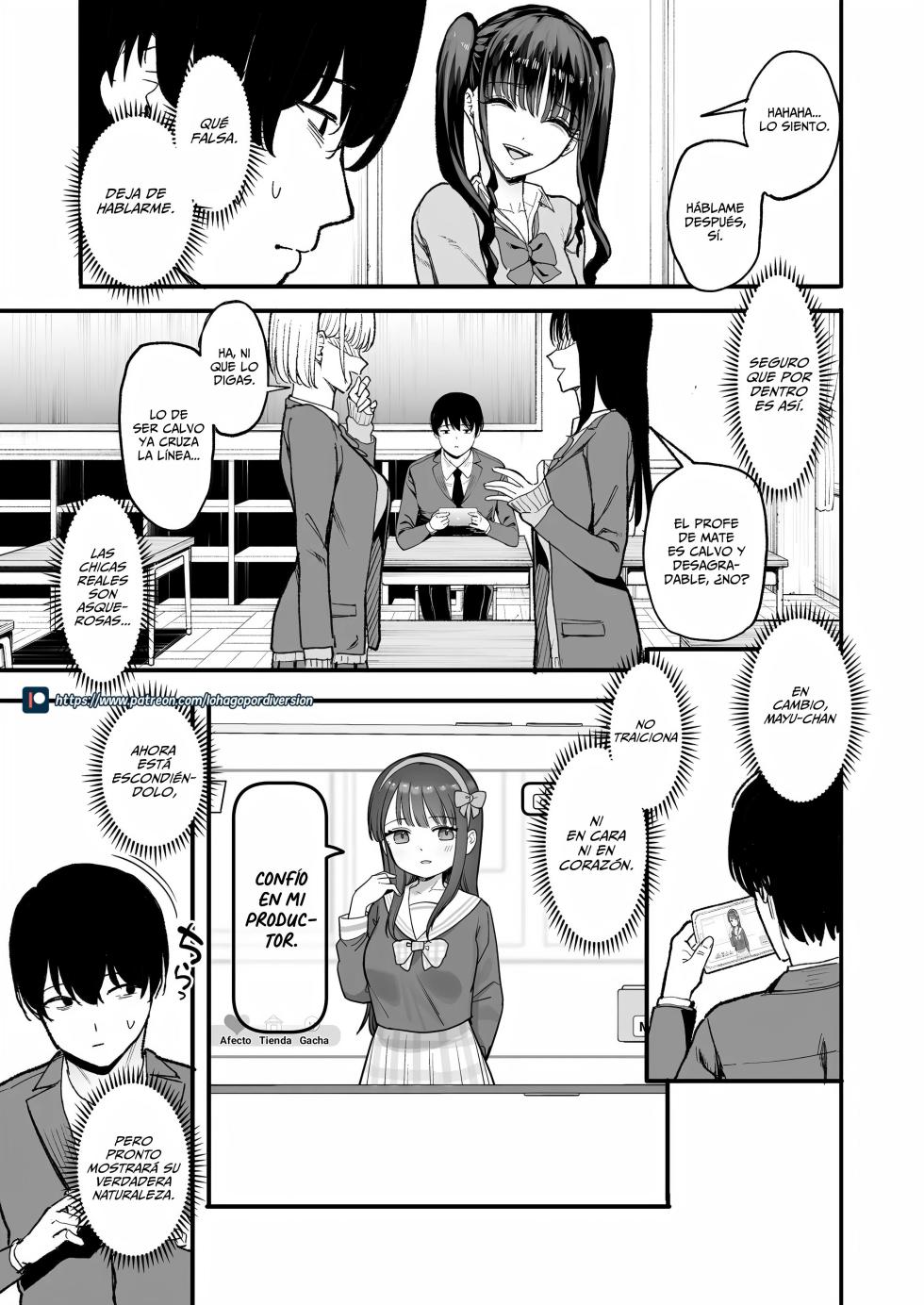 [Amagami Honpo (Manno)] Nijigen Otaku no Ore ga Tenkou Shite Kita Kyonyuu Idol ni Otosareru made | Un Otaku Del 2D se Enamora de la Idol Transferida Voluptuosa [Spanish] [WolfgangScan] [Digital] - Page 8
