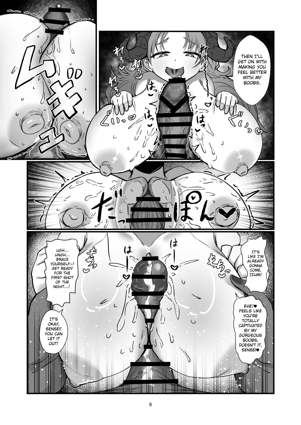 [Niku Niku Kyoudan (Nikudoufu)] Give Me More of that White Stuff, Sensei | Sensei Shiroi Are Motto Choudai (Blue Archive)[English] - Page 9