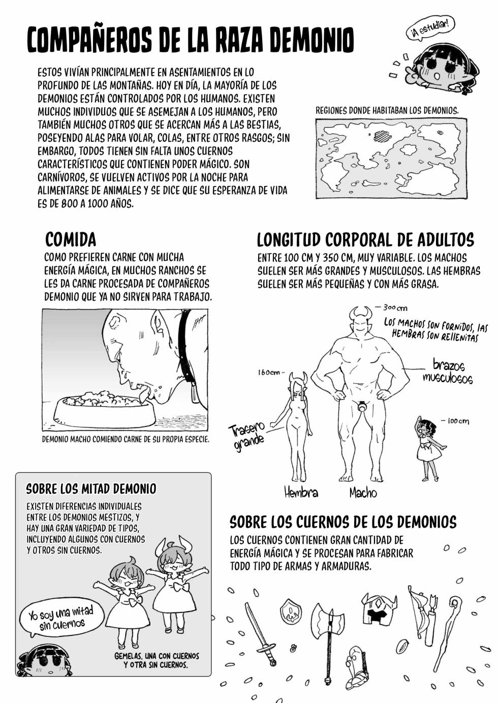 [Meshikutteneru. (Atage)] Mazoku no Mesu Bokujou no Ugoku Oniku no Himitsu ~Kachiku tte Benri de Omoshiroi~ | El secreto de la ‘carne viviente’ de la granja de hembras demonio ~qué útil e interesante es el ganado~ [Spanish] [Runas de Ariwyin] [Digital] - Page 6