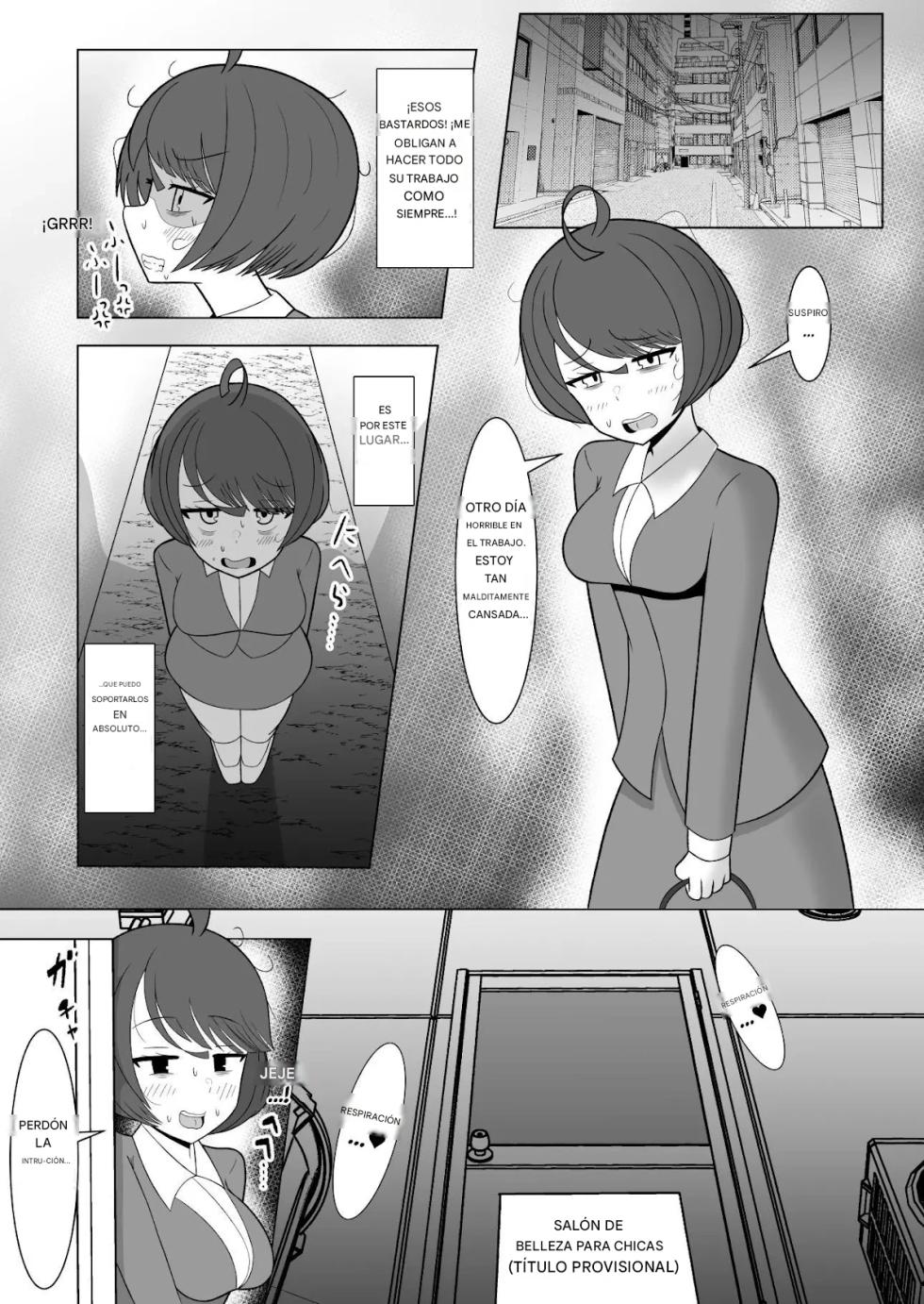 (Teriniku) The Girls' Beauty Salon Where You Can Grow One ~Exploitative Company Drone Becomes An Ejaculation Junky~ Español - Page 2