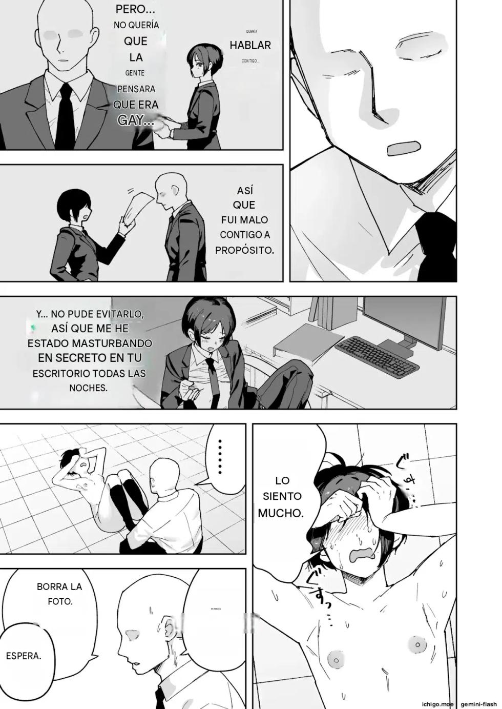 (Sakenotsakana Saomon) My beautiful boss (who's a power-harassing sadist) was masturbating anally at my desk, so I took advantage of his weakness to do all sorts of lewd things to him! Español - Page 36