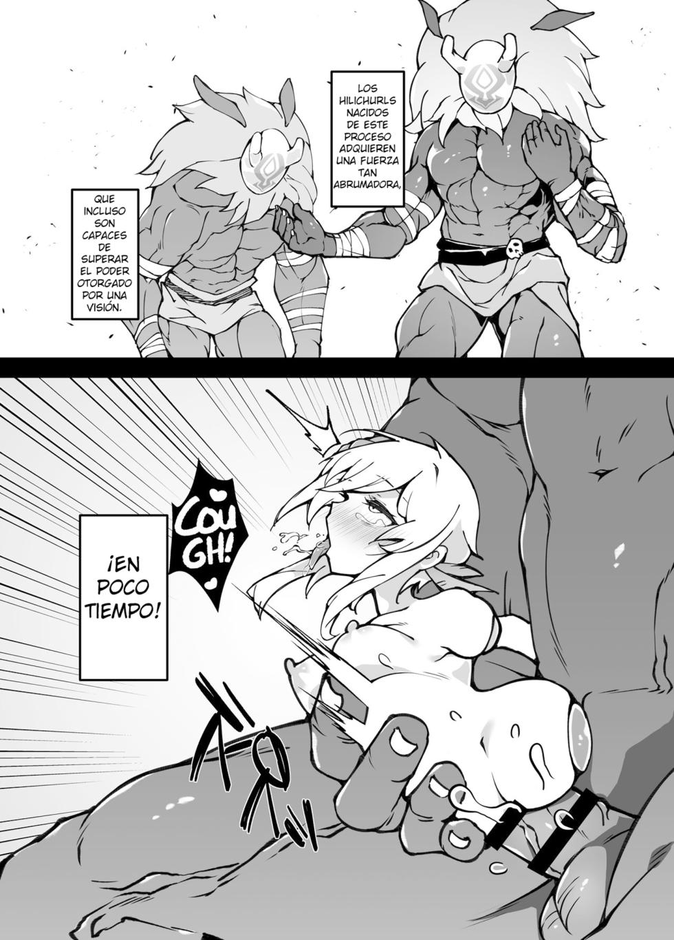 [Karouke (Karou)] Shingeki no Hilichurl II ~Shinkou no Jokyoku~ Noelle,Chivalric Blossom that withered~ (Genshin Impact) [Spanish] [Digital] - Page 6