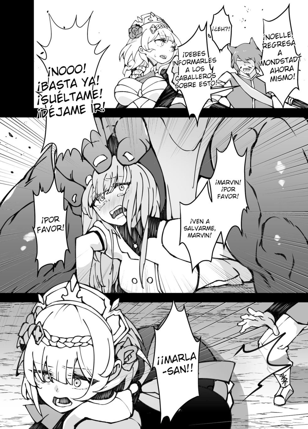 [Karouke (Karou)] Shingeki no Hilichurl II ~Shinkou no Jokyoku~ Noelle,Chivalric Blossom that withered~ (Genshin Impact) [Spanish] [Digital] - Page 10