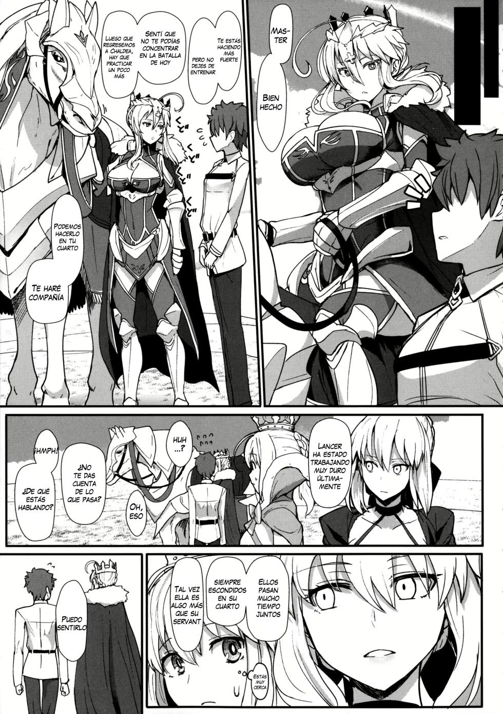 (C92) [NOSEBLEED (Miyamoto Issa)] Muttsuri Chichiue Torotoro Koubi | Sullen Big Breasted Wet Mating (Fate/Grand Order) [Spanish] - Page 4