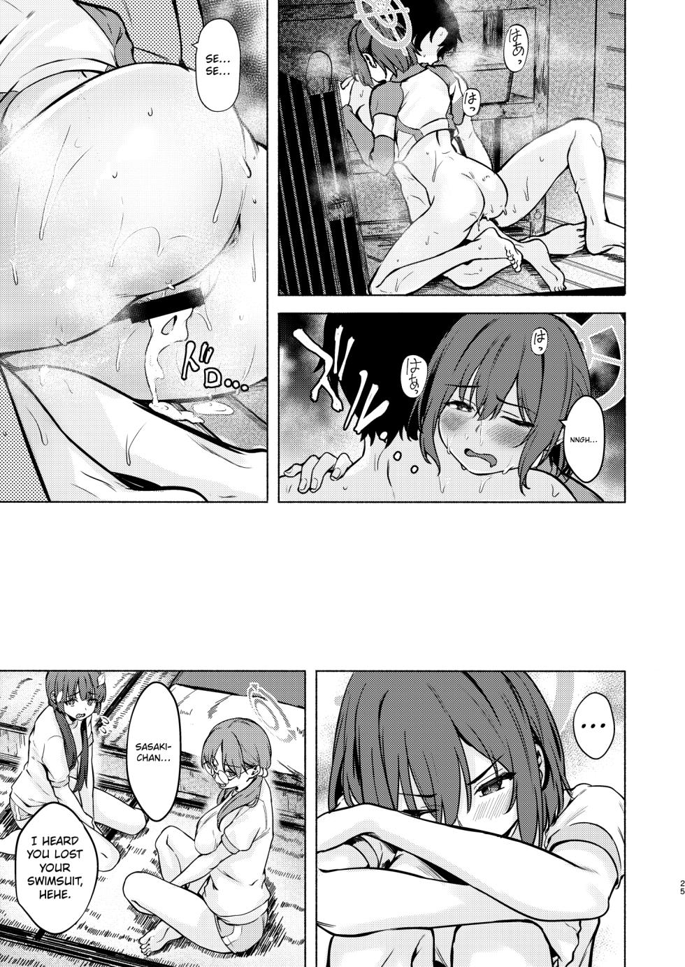 [Echizen Bugyousho (Aramaki Echizen)] Saki to Natsu no Asedaku Onmitsu Sakusen! | Saki and the Sweaty Summer Stealth Operation! (Blue Archive) [English] [Digital] - Page 25
