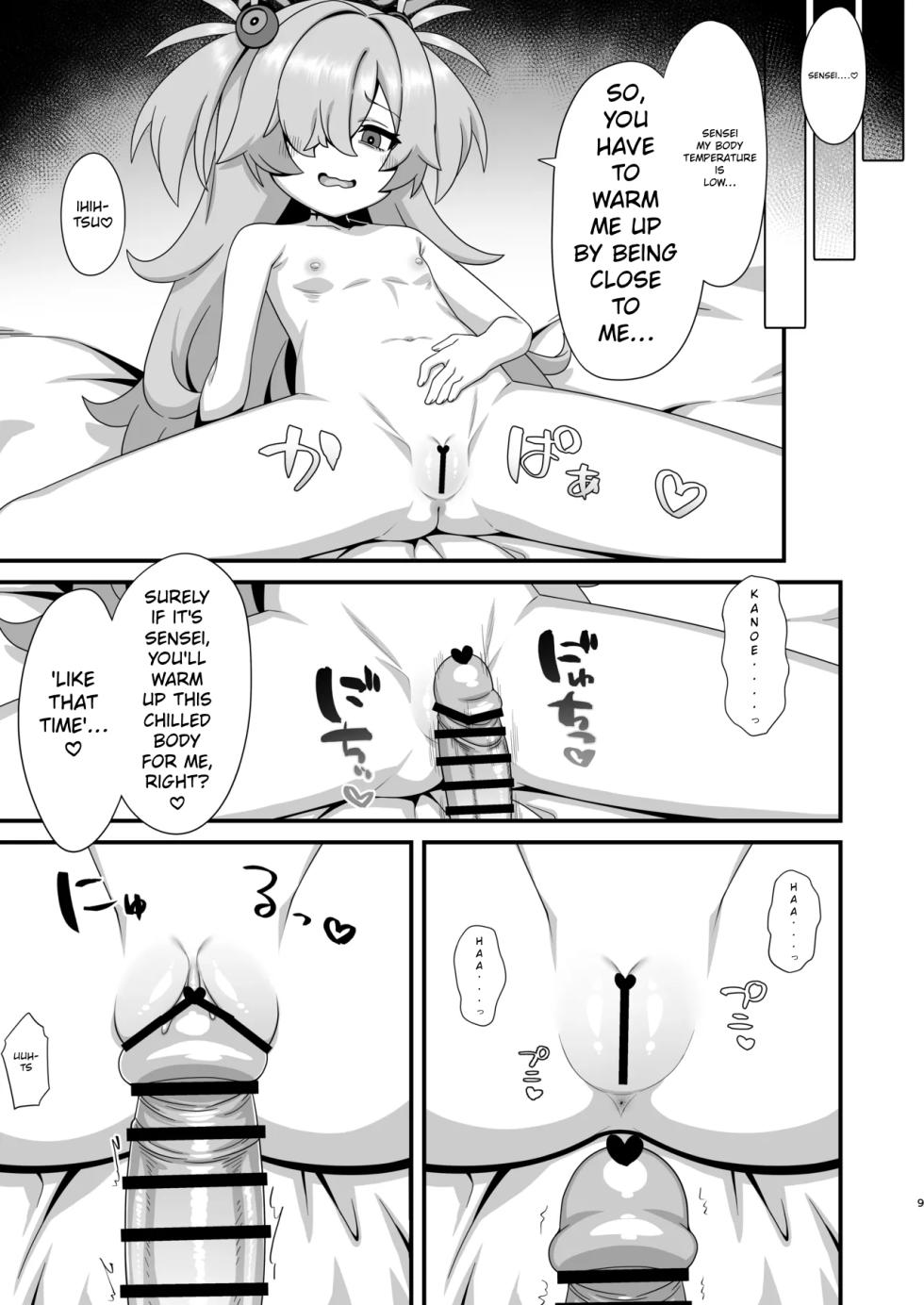 [Gensou Mikan (Kirimia)] Zenshou kara Akai Ito de Musubarerukara Sakusei Ecchi shitemo Ii yonee | Since we've been tied together by the red thread of fate from our past lives, it's totally fine if we have semen milking sex, right?~ (Blue Archive) [English] [Crazy Cunny Scans] [Digital] - Page 8