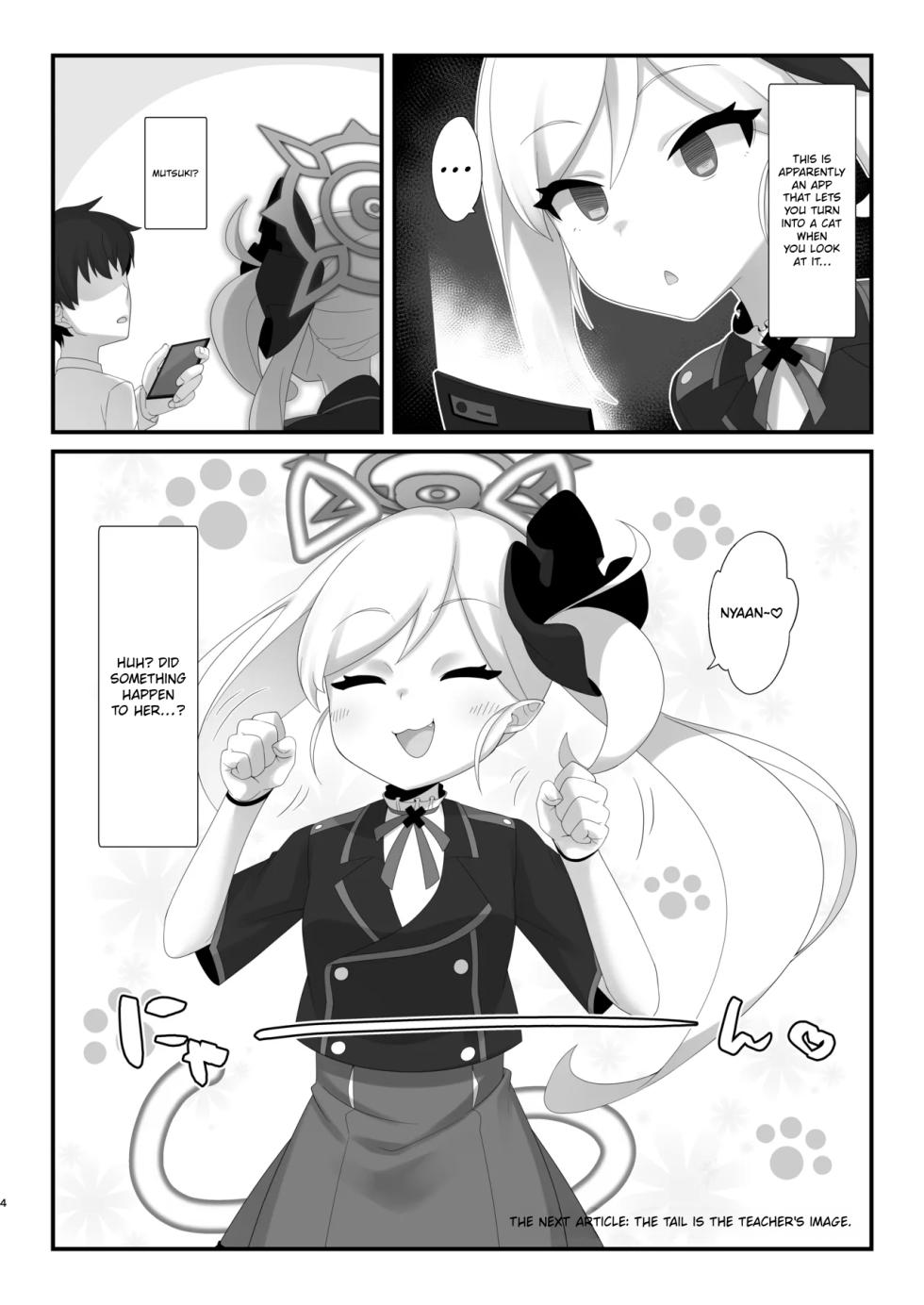 [Gensou Mikan (Kirimia)] Even if hypnotized catgirl Mutsuki-chan says nyan-nyan to me, I won't give in!! | Saimin Neko Mutsuki-chan ni Nyannyan sarete mo Makenai!! (Blue Archive) [Digital] [English] [Bratty Cunny Scans] - Page 3